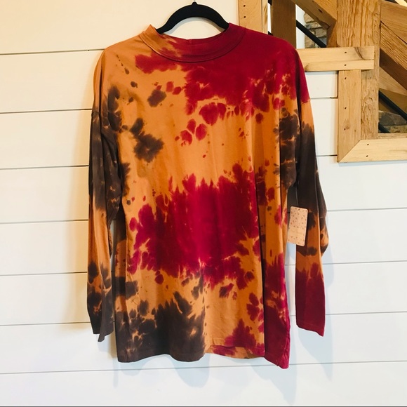 Free People tie dye long sleeve t-shirt NWT - Picture 4 of 6